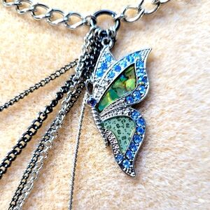 Butterfly silver necklace